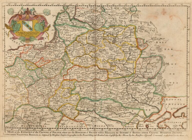 "A Mapp of the Estates of the Crowne of Poland, where are the Kingdom of Poland with its Palatinates the Dutches of Russia Noire Cujavia Mozovia Prussia Lithuania Volhynia Podolia &c...1669,"