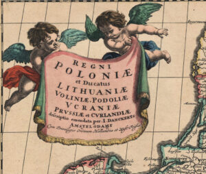 "Regni Poloniӕ et  Ducatus Lithuaniӕ Volniӕ Podoliӕ Vcraniӕ Prvssiӕ et Cvrlandiӕ"