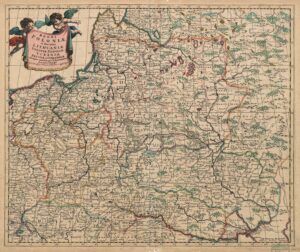 "Regni Poloniӕ et  Ducatus Lithuaniӕ Volniӕ Podoliӕ Vcraniӕ Prvssiӕ et Cvrlandiӕ"