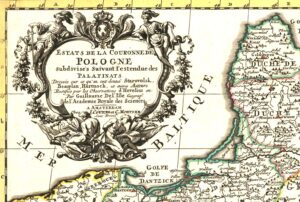 1730 detail of Covens et Mortier's republished Delisle map, the basis for the Albrizzi and Tirion Poland maps