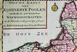 1744 - 1784 detail of Delisle-Tirion map from Tirion's Amsterdam atlas