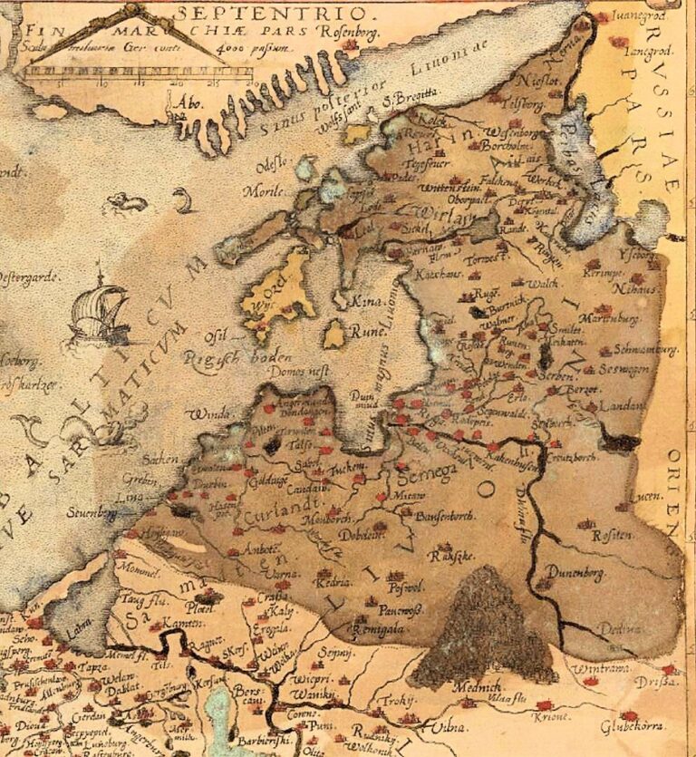 Livoniæ provinciæ ac eius confinium Verus et elegans typus Io Portantius cosmographus delinea