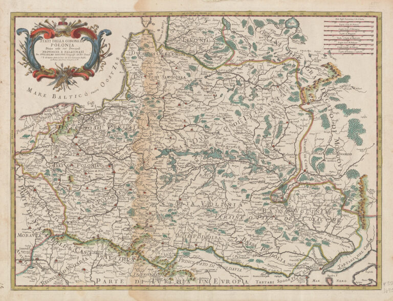 "Stati Della Corona di Polonia. Diuisa neele sue Principali Provincie e Palatinati..."