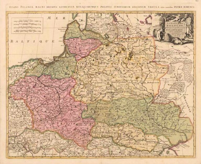 "Estats de Pologne Subdiveses suivant l'estendue des Palatinats."