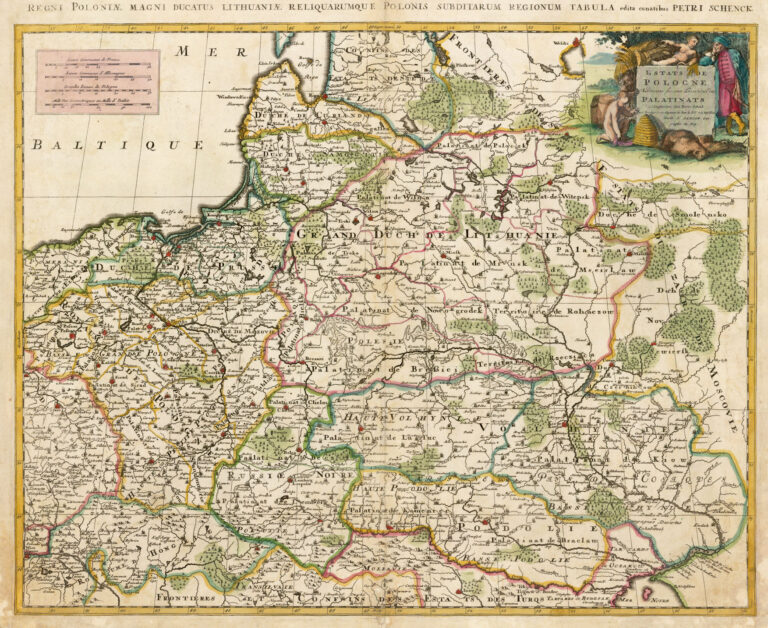 "Estats de Pologne Subdiveses suivant l'estendue des Palatinats."