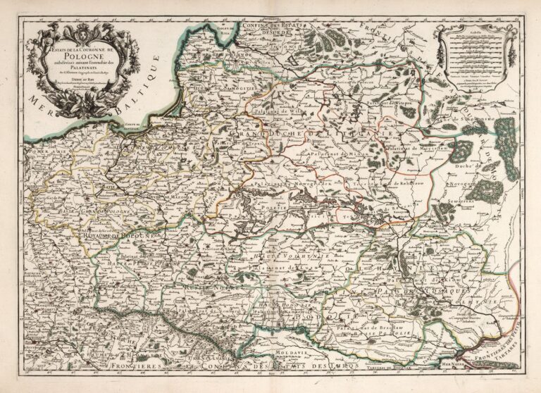 "Estats de la Couronne de Pologne Subdivisés Suivant l'estendue des Palatinats"