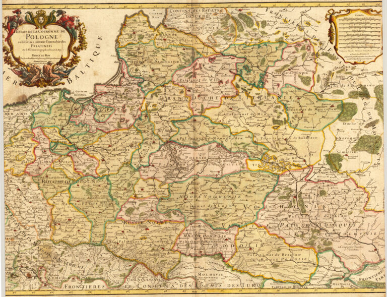 "Estats de la Couronne de Pologne Subdivisés Suivant l'estendue des Palatinats"