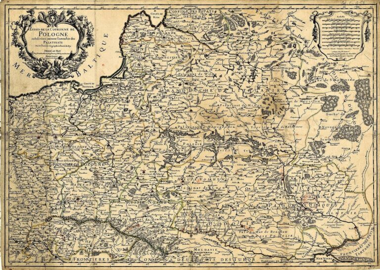 "Estats de la Couronne de Pologne Subdivisés Suivant l'estendue des Palatinats"