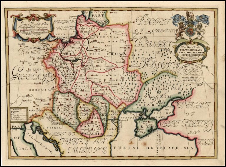 "A New Map of Present Poland, Hungary, Walachia, Moldavia, Little Tartary &c. Shewing thier Principall Divisions Chief Cities, Towns, Rivers, &c.,"