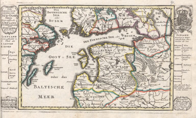 "Der Nordischen Königreiche Süd-Oost Theil Begreiffende Liefland, Ingermanland, und Finnland..,"