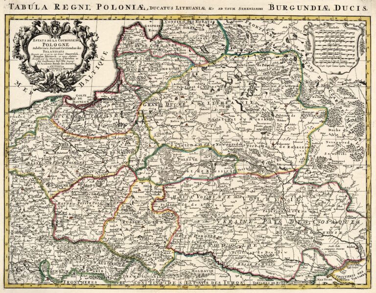 "Estats de la Couronne de Pologne subdivisés Suivant l' estendue des Palatinats Dressee sur ce qu en ont donne Starovolsk..,"