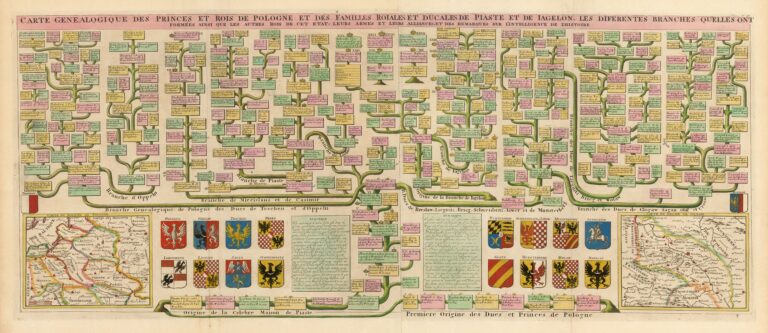 "Carte Genealogique Des Princes Et Rois De Pologne Et Des Familles Roiales Et Ducales De Piaste Et De Iagelon...Tome. 4 No. 22"