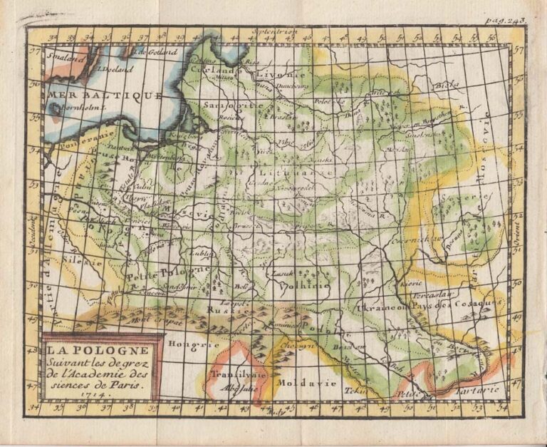 "LA POLOGNE Suivant les degrés de l'Académie des Sciences de Paris, 1714.”