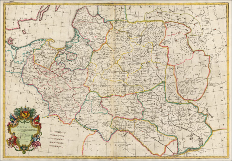 "POLAND Corrected from the Observations Communicated to the Royal Society at London and the Royal Academy at Paris. Is humbly Dedicated to Sr. James Hallett Kt. Citizen of London..,"