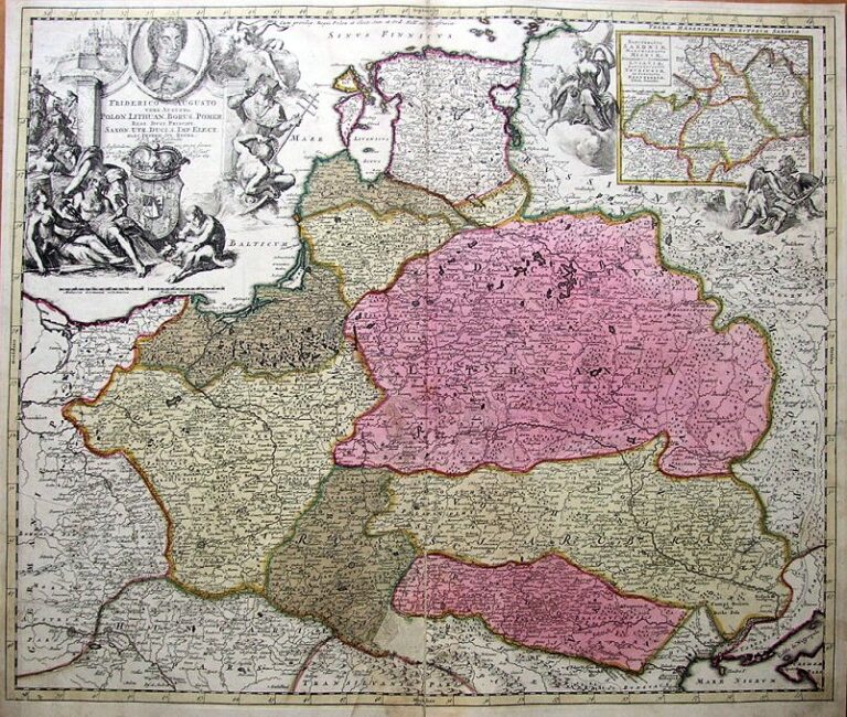 "Friderico Augusto, vere Augusto, Polon. Lithuan. Borus. Pomer., Regi. Duci. Principi., Saxon. Utr. Duci. S. Imp. Elect., Haec. Imperii. Sui. Regna."