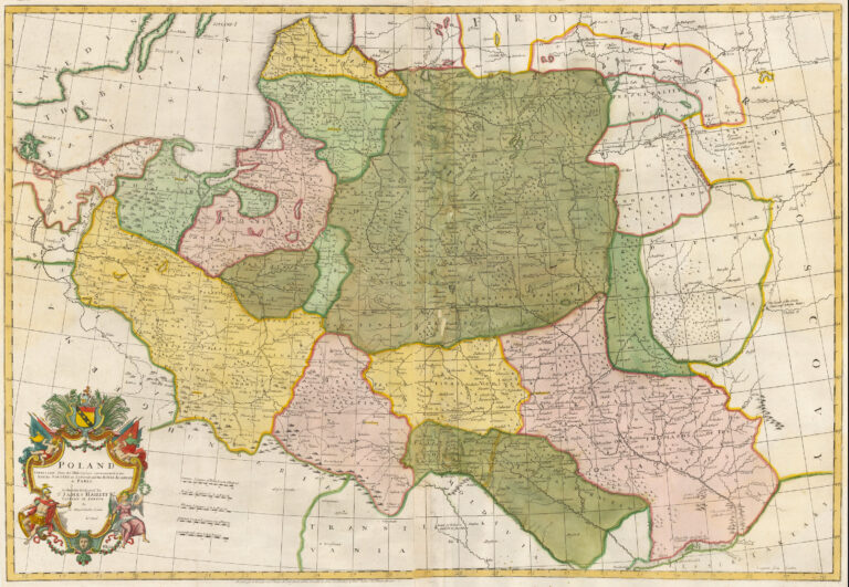 "POLAND Corrected from the Observations Communicated to the Royal Society at London and the Royal Academy at Paris. Is humbly Dedicated to Sr. James Hallett Kt. Citizen of London..,"