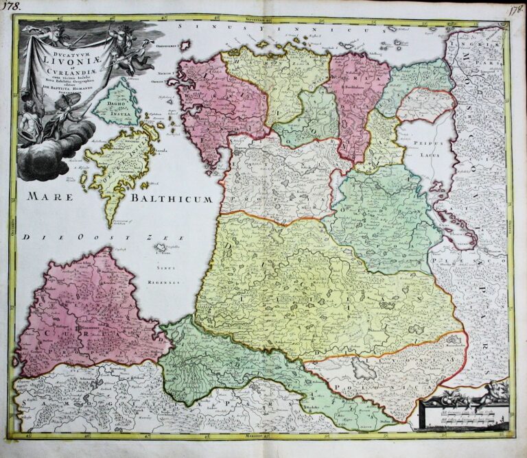 "Dvcatvvm LIVONIÆ et Cvrlandiӕ, cum vicinis Insulis Nova Exhibitio Geographica. Editore IOH Homanno, Norimburgӕ,"