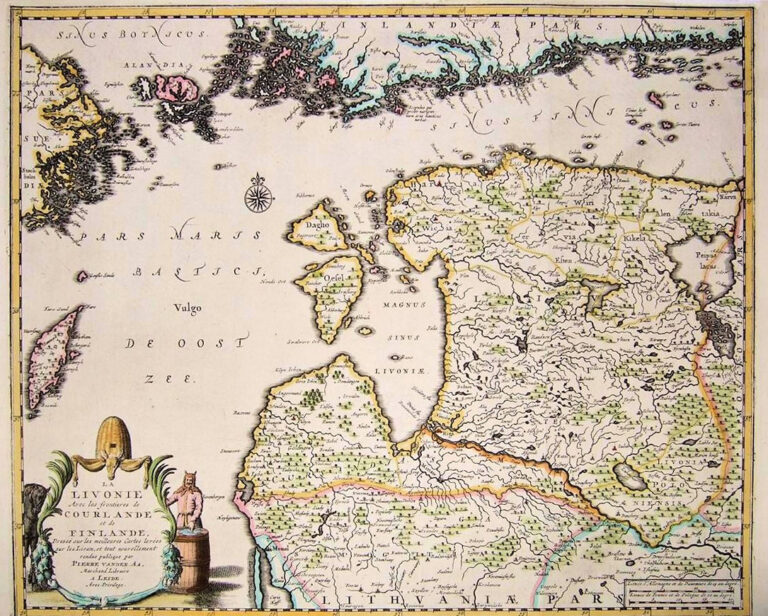 "La LIVONIE Avec les frontieres de COURLANDE, et de FINLANDE..,"