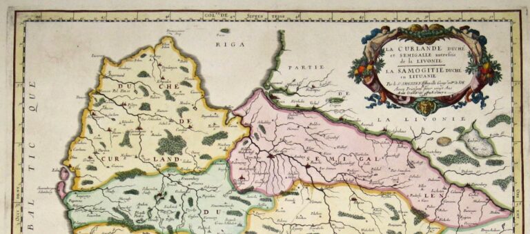 "La CURLANDE Duche et SEMIGALLE autrefois de la LIVONIE. La SAMOGITE Duche en LITUANIE,"  (upper part of the page)