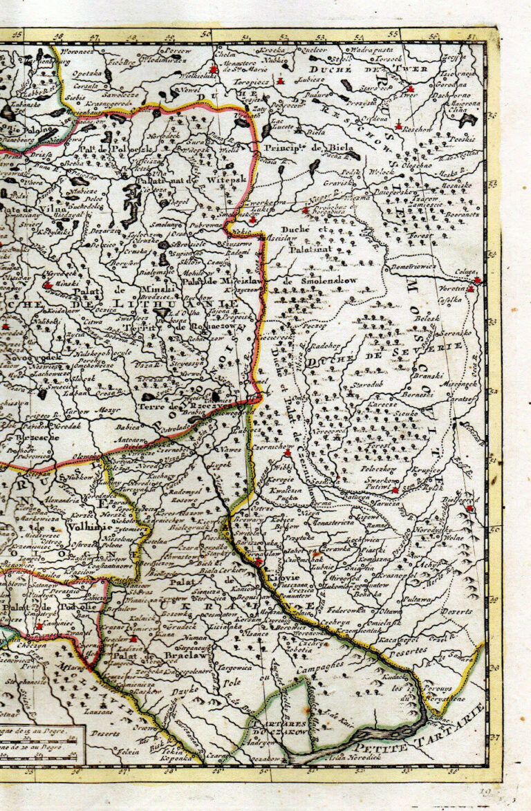 "LA POLOGNE, Suivant les Nouvelles Observations de Messrs. de l'Academie Royale des Sciences, etc. Augmentées de Nouveau," (right side of the page)