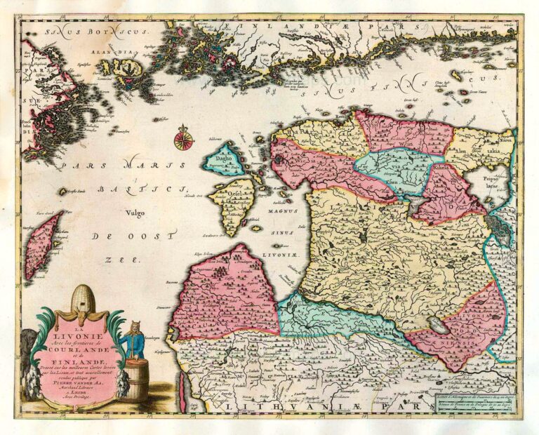 "La LIVONIE Avec les frontieres de COURLANDE, et de FINLANDE..,"