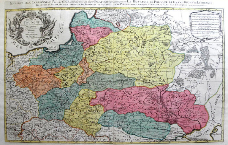 "Estats de Pologne Subdivisés suivant l'estendue des Palatinats Par Le Sr. Sanson..,"