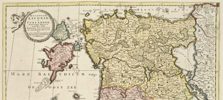"Ducatuum Livoniæ et Curlandiæ Novissima Tabula in Quibus sunt Estonia Litlandia..,"  (upper part of the page)