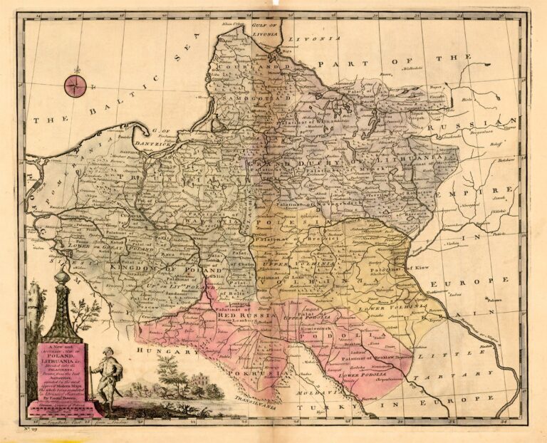 "A New and ACCURATE MAP OF POLAND, LITHUANIA &c. Divided into its Palatinats, drawn from the best authorities, assisted by the most approv'd modern maps. The whole being regulated by astronomical observations,"