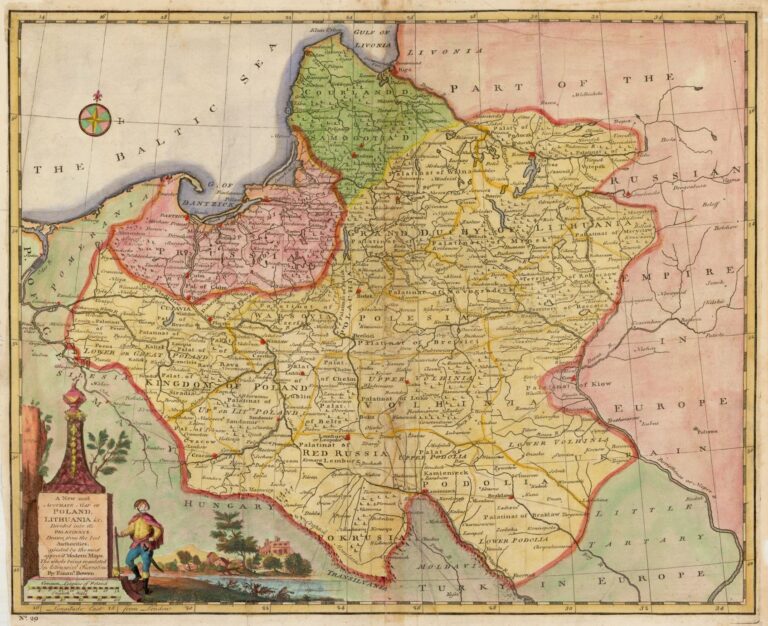 "A New and ACCURATE MAP OF POLAND, LITHUANIA &c. Divided into its Palatinats, drawn from the best authorities, assisted by the most approv'd modern maps. The whole being regulated by astronomical observations,"