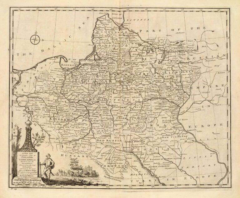 "A New and ACCURATE MAP OF POLAND, LITHUANIA &c. Divided into its Palatinats, drawn from the best authorities, assisted by the most approv'd modern maps. The whole being regulated by astronomical observations,"