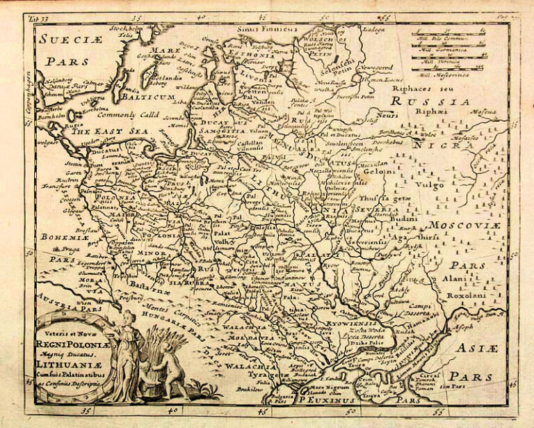 "Veterius et Novæ REGNI POLONIÆ Magniq Ducatus, LITHUANIÆ Cum suis Palatinatibus ac Consinus Descriptio."
