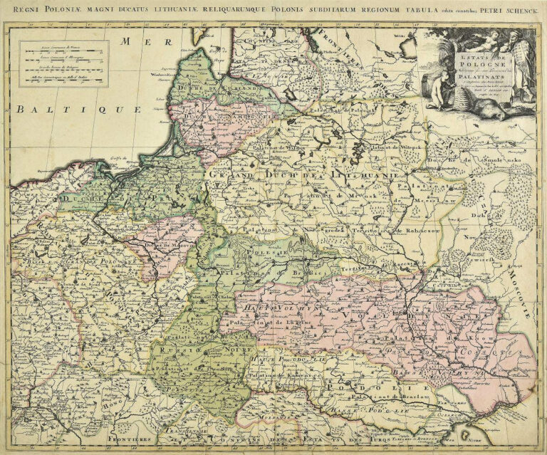 "Estats de Pologne Subdiveses suivant l'estendue des Palatinats."