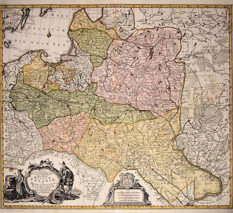 "Mappa Geographica, ex novifsimus obfservationibus repraefentans  Regnum Poloniӕ  et Magnum Ducatum Lithuaniӕ,"