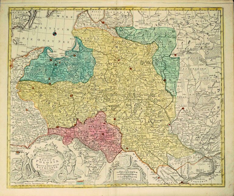 "MAPPA GEOGRAPHICA ex novisimis observationibus repraesentans REGNUM POLONIÆ ET MAGNUM DUCATUM LITHUANIÆ,"