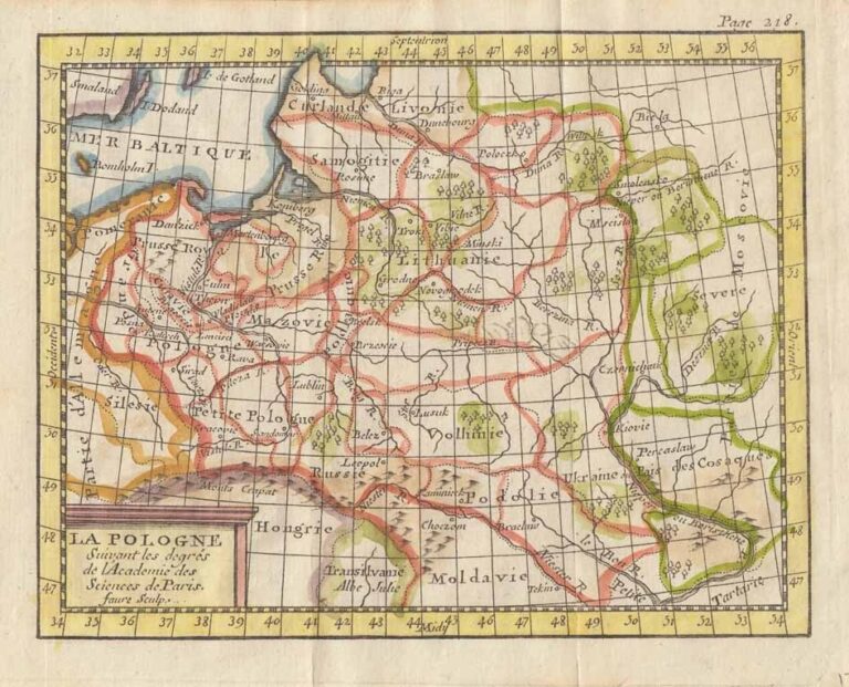 imself engraving credit): "LA POLOGNE Suivant les degrés de l'Académie des Sciences de Paris.”