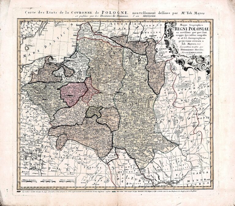 "Mappa Geographica Regni Poloniae ex novissimis quot quot sunt mappis specialibus composita et ad L.L. stereographica projectionis / revocata a Tob. Mayero, S.C.S..."