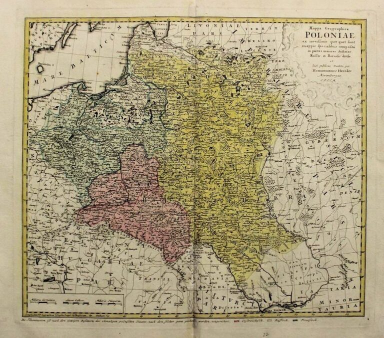 "Mappa Geographica Regni Poloniae ex novissimis...divisa et luci publice traddita per Homannia- nos Heredes Norinbergæ C.P.S.C.M."