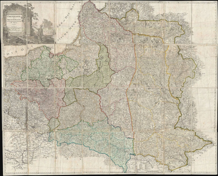 "Grenzkarte der Preussischen Russischen und Oestreichischen Monarchien in XVI Blättern,"