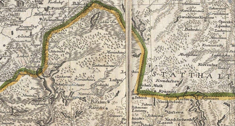 "Grenzkarte der Preussischen Russischen und Oestreichischen Monarchien in XVI Blättern,"