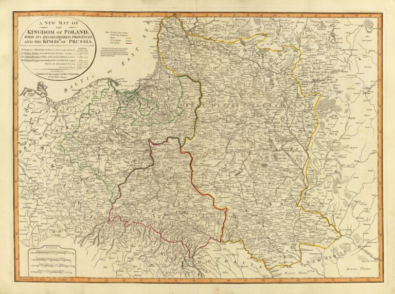 "A New Map of The Kingdom of Poland With its Dismembered Provinces, and the Kingd. of Prussia,"