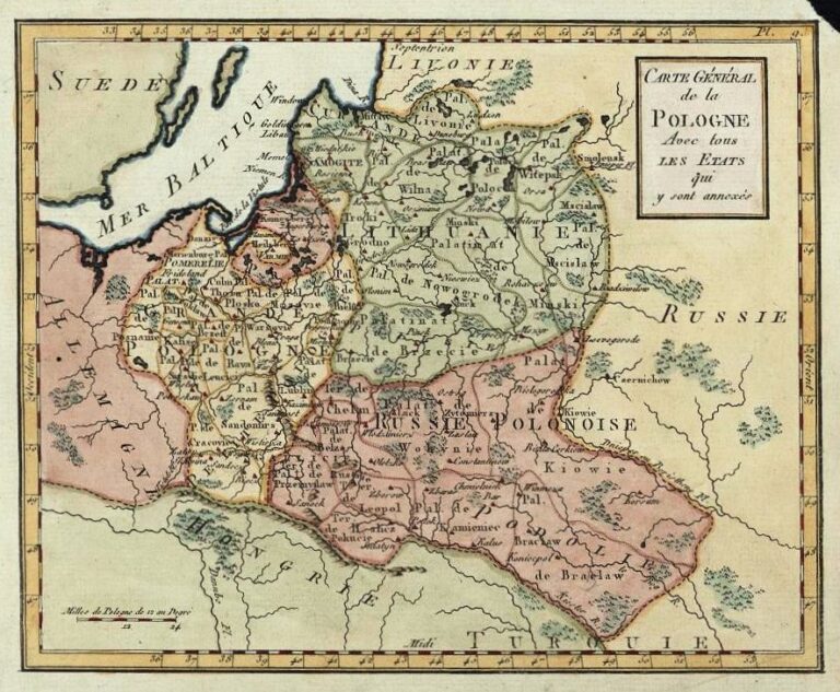 "CARTE GENERAL de la POLOGNE Avec tous LES ETATS qui y sont annexes,"