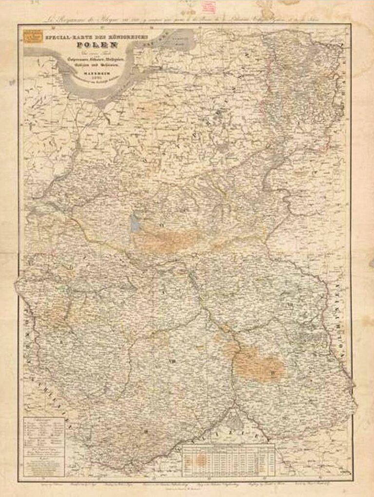 "Special- Karte Des Königreichs Polen Nebst einem Theile von Ostpreussen, Lithauen,"