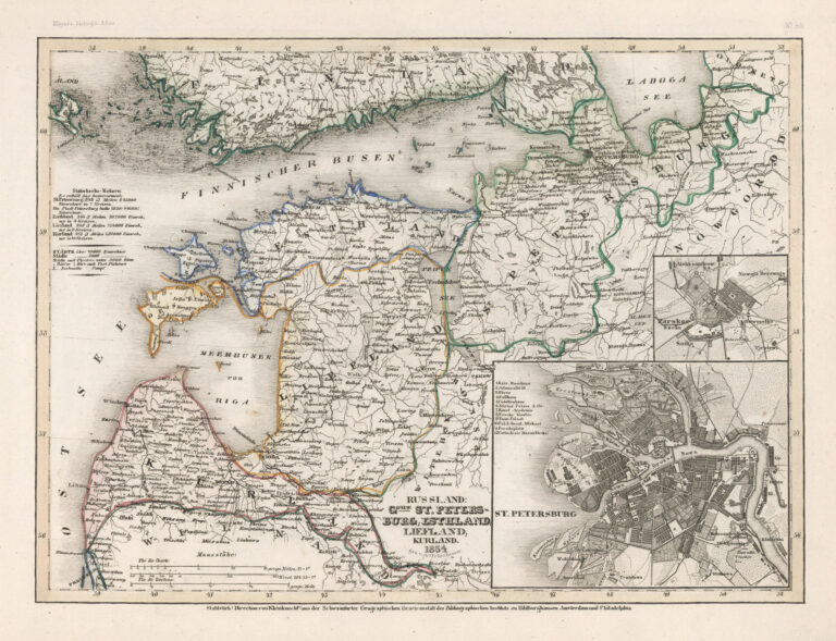"Russland: Gouv. St. Petersburg, Esthland, Liefland, Kurland,"
