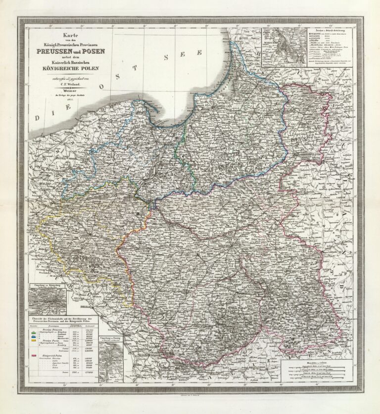 "Karte von den Konigl: Preussischen Provin- zen Preussen und Posen, nebst dem Kaiserlich Russischen Konigreiche Polen,"
