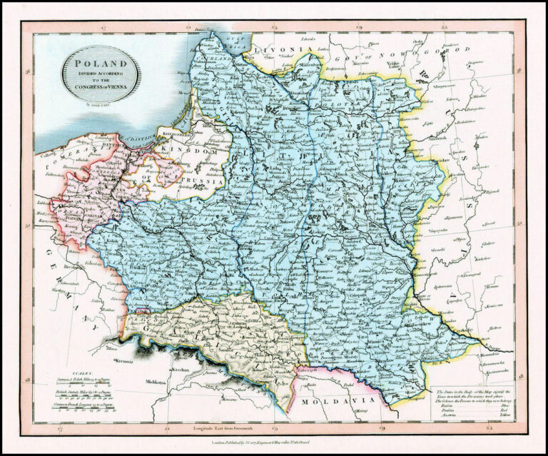 "POLAND DIVIDED ACCORDING TO THE CONGRESS OF VIENNA,"