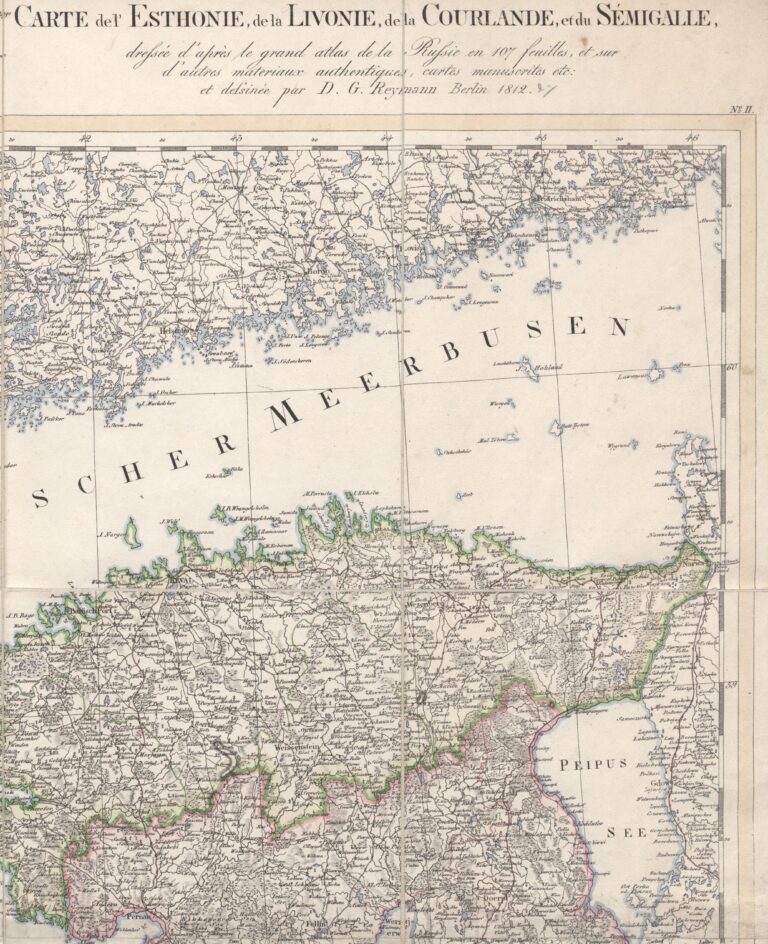 "KARTE VON ESTHLAND, LIVLAND, CURLAND und SEMGALLEN..." (NE side of the page)