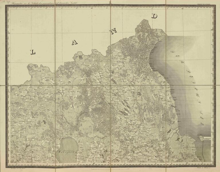 "Specialcharte von Livland in 6 Blättern: Bearbeitet und herausgegeben auf Veran stal- tung der Livländischen Gemeinnützigen und Ökon- omischen Societät nach Struves astronomisch- trigonom- etrischen Vermessung und den vollstandingen Specialmessungen gezeichnet von C. G. Rücker; gestochen im Topographischen Depot des Kaiserlichen Generalstabes"