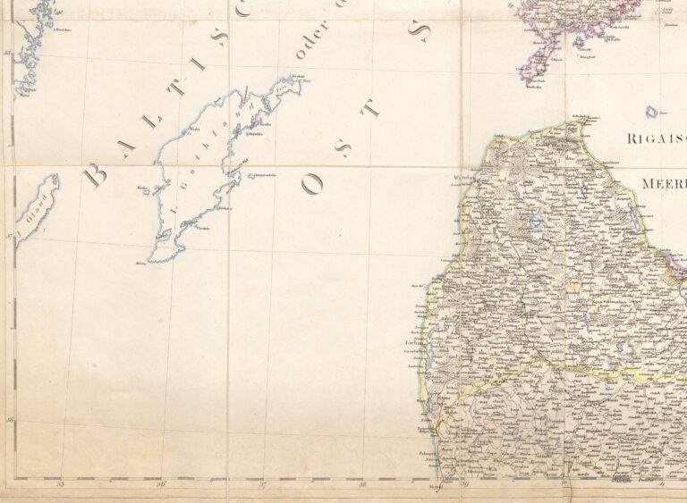 "KARTE VON ESTHLAND, LIVLAND, CURLAND und SEMGALLEN..." (SV side of the page)