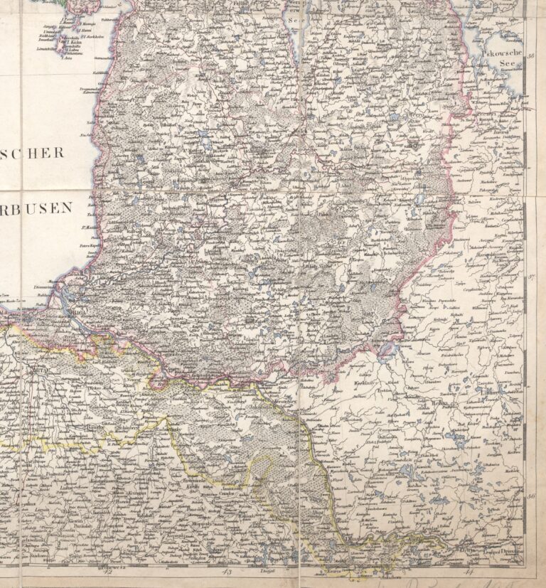 "KARTE VON ESTHLAND, LIVLAND, CURLAND und SEMGALLEN..." (SE side of the page)