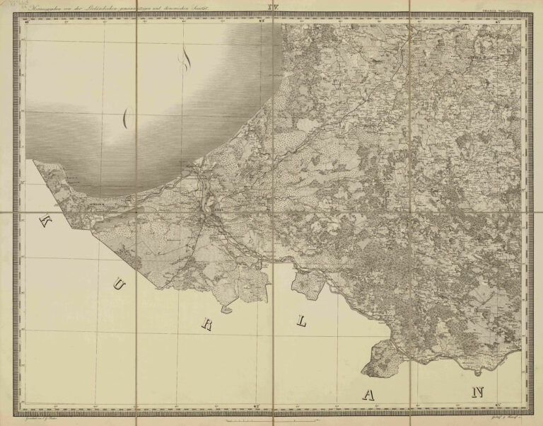 "Specialcharte von Livland in 6 Blättern: Bearbeitet und herausgegeben auf Veran stal- tung der Livländischen Gemeinnützigen und Ökon- omischen Societät nach Struves astronomisch- trigonom- etrischen Vermessung und den vollstandingen Specialmessungen gezeichnet von C. G. Rücker; gestochen im Topographischen Depot des Kaiserlichen Generalstabes"